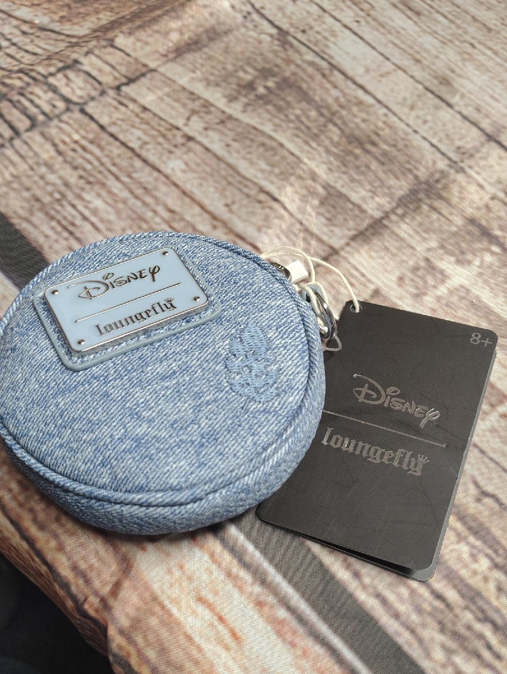 Loungefly Disney Light Blue Denim Mini Round Bag Coin Purse